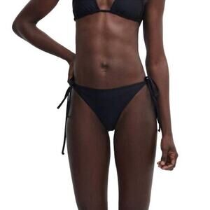 NEW GANNI BLACK Classic String Bikini BOTTOM ONLY XXS / 34